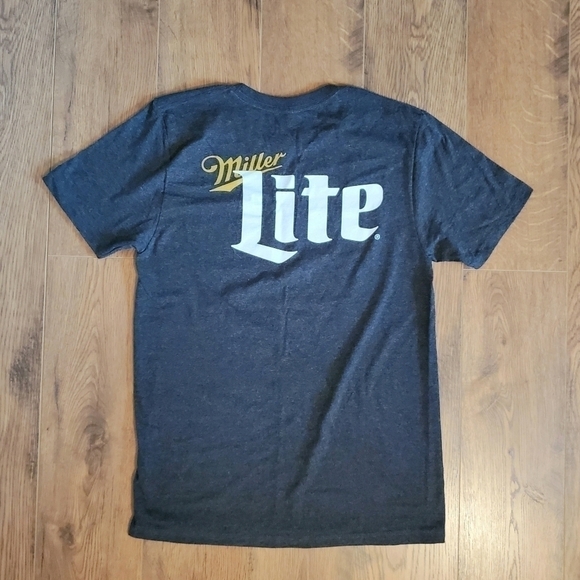 Miller Lite Beer Dark Gray Short Sleeve Tee Shirt Size Small NWOT - Picture 5 of 7